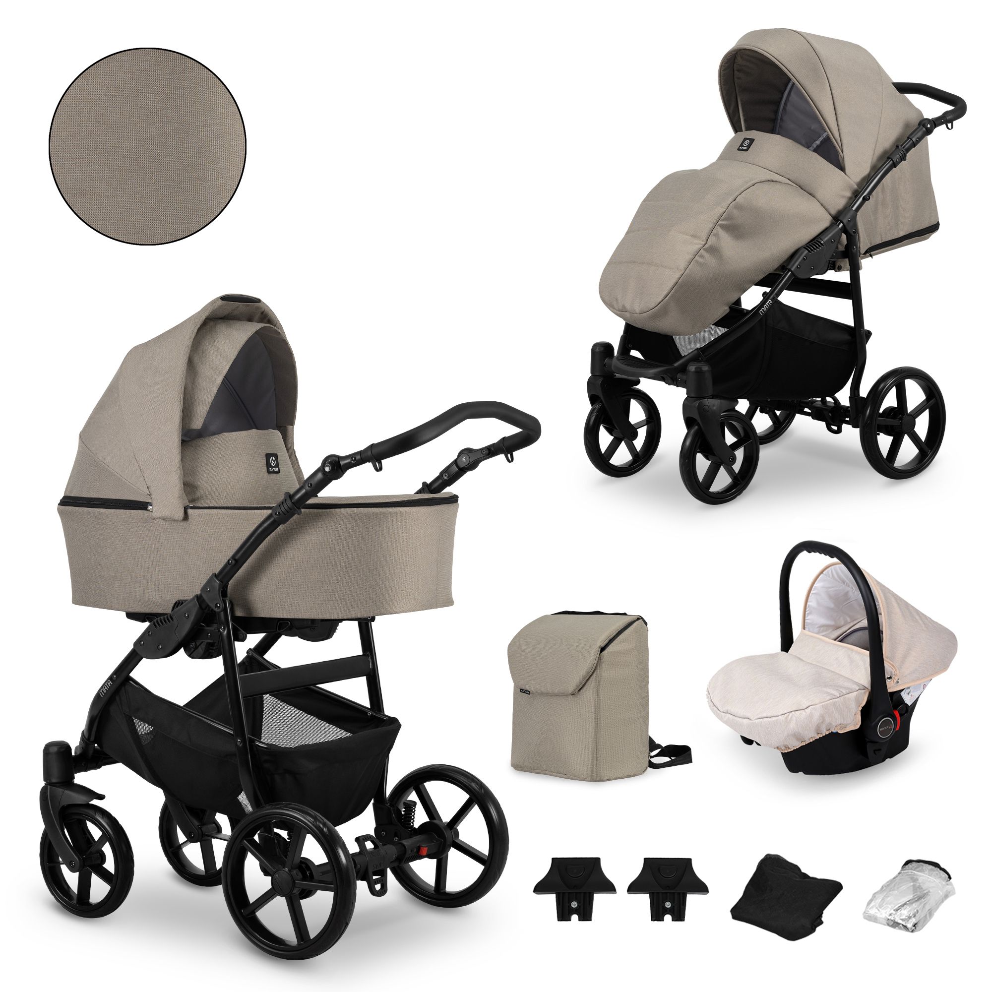 Carro de bebé MATA chasis Negro – Kunert - Carros de bebé y Mobiliario  infantil